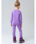Термокомплект трикот. для девочек: фуфайка (футболка) с длин. рук, брюки для эпизод. использования сиреневый