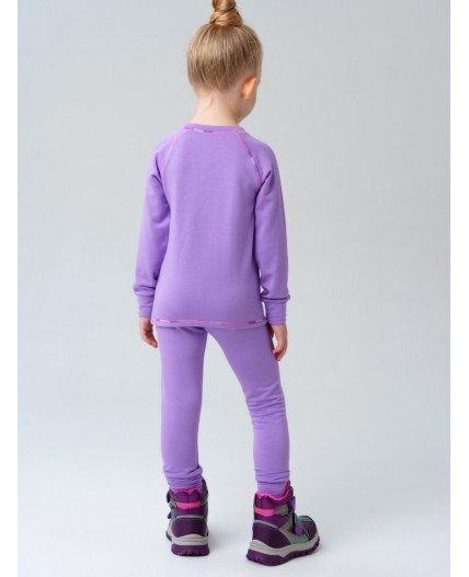 Термокомплект трикот. для девочек: фуфайка (футболка) с длин. рук, брюки для эпизод. использования сиреневый