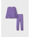 Термокомплект трикот. для девочек: фуфайка (футболка) с длин. рук, брюки для эпизод. использования сиреневый