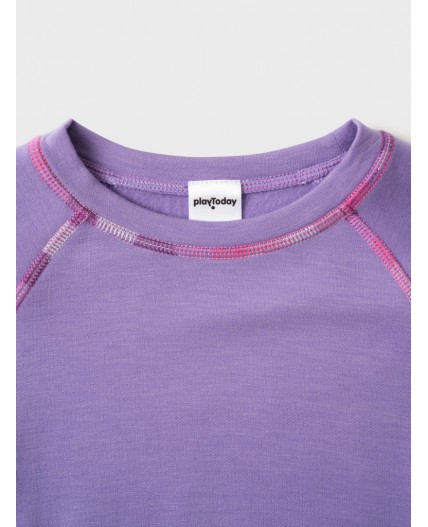 Термокомплект трикот. для девочек: фуфайка (футболка) с длин. рук, брюки для эпизод. использования сиреневый