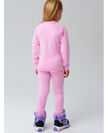 Термокомплект трикот. для девочек: фуфайка (футболка) с длин. рук, брюки для эпизод. использования розовый