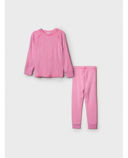 Термокомплект трикот. для девочек: фуфайка (футболка) с длин. рук, брюки для эпизод. использования розовый