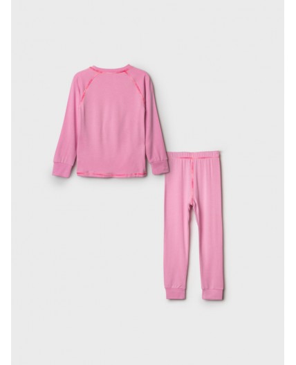 Термокомплект трикот. для девочек: фуфайка (футболка) с длин. рук, брюки для эпизод. использования розовый