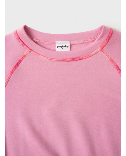 Термокомплект трикот. для девочек: фуфайка (футболка) с длин. рук, брюки для эпизод. использования розовый