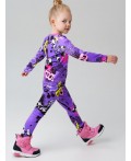 Термокомплект трикот. для девочек: фуфайка (футболка) с длин. рук, брюки для эпизод. использования разноцветный