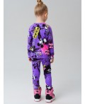 Термокомплект трикот. для девочек: фуфайка (футболка) с длин. рук, брюки для эпизод. использования разноцветный