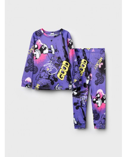 Термокомплект трикот. для девочек: фуфайка (футболка) с длин. рук, брюки для эпизод. использования разноцветный