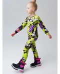 Термокомплект трикот. для девочек: фуфайка (футболка) с длин. рук, брюки для эпизод. использования разноцветный