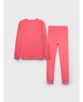 Термокомплект трикот. для девочек: фуфайка (футболка) с длин. рук, брюки для эпизод. использования розовый неоновый
