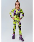 Термокомплект трикот. для девочек: фуфайка (футболка) с длин. рук, брюки для эпизод. использования разноцветный