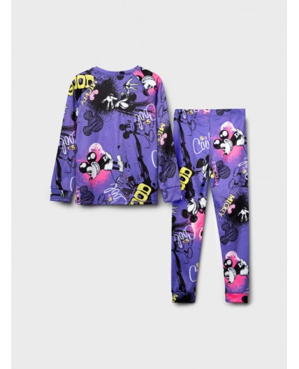 Термокомплект трикот. для девочек: фуфайка (футболка) с длин. рук, брюки для эпизод. использования разноцветный