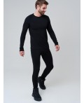 Термокомплект трикот. для мужчин: фуфайка (футболка) с длин. рук, брюки для эпизод. использования черный
