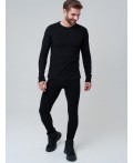 Термокомплект трикот. для мужчин: фуфайка (футболка) с длин. рук, брюки для эпизод. использования черный