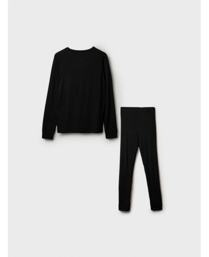 Термокомплект трикот. для мужчин: фуфайка (футболка) с длин. рук, брюки для эпизод. использования черный