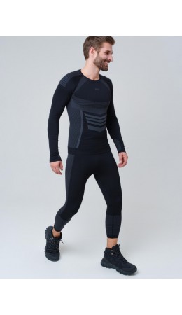 Термокомплект трикот. для мужчин: фуфайка с длин. рук, брюки укороченные для эпизод. использования серый