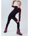 Термокомплект трикот. для девочек: фуфайка с длин. рук, брюки укороченные для эпизод. использования черный,розовый неоновый