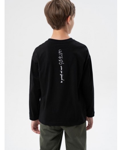 Фуфайка трикотажная для мальчиков (футболка с длинными рукавами) черный