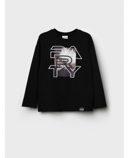 Фуфайка трикотажная для мальчиков (футболка с длинными рукавами) черный
