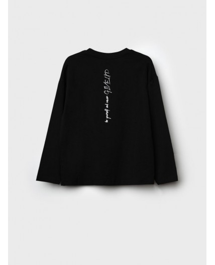 Фуфайка трикотажная для мальчиков (футболка с длинными рукавами) черный