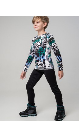 Термокомплект трикотажный для мальчиков: брюки, толстовка для эпизодического использования черный