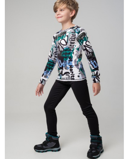 Термокомплект трикотажный для мальчиков: брюки, толстовка для эпизодического использования черный