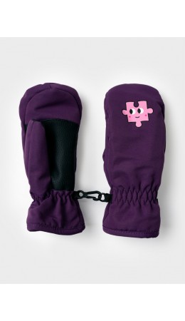 Варежки текстильные для девочек черный,бордовый