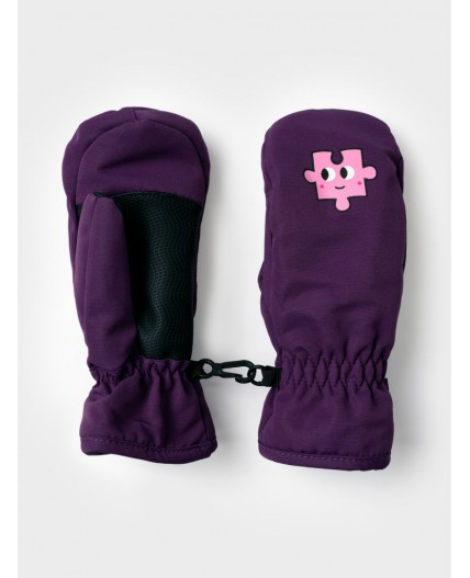 Варежки текстильные для девочек черный,бордовый
