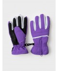 Перчатки текстильные для девочек белый,черный,фиолетовый неоновый