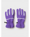 Перчатки текстильные для девочек белый,черный,фиолетовый неоновый