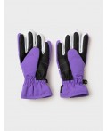 Перчатки текстильные для девочек белый,черный,фиолетовый неоновый