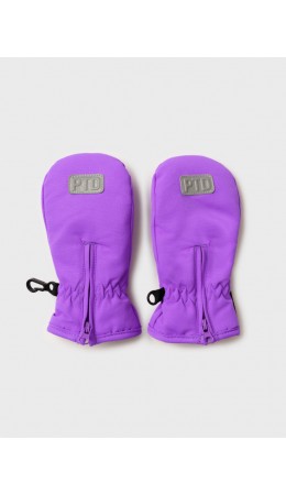Варежки детские текстильные для девочек черный,фиолетовый неоновый