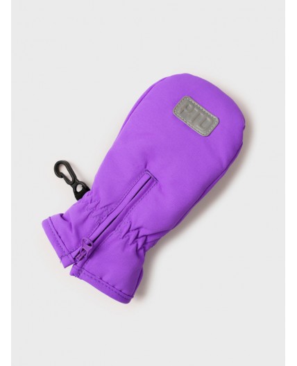 Варежки детские текстильные для девочек черный,фиолетовый неоновый