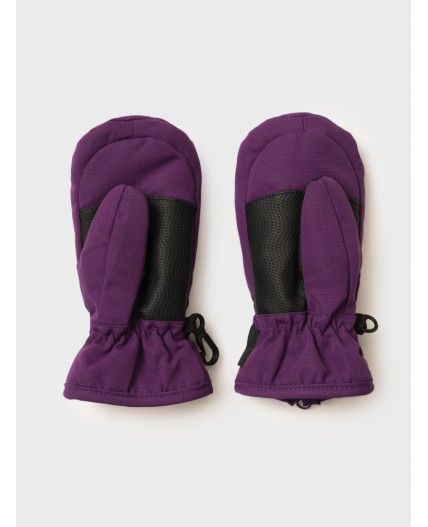 Варежки детские текстильные для девочек черный,бордовый