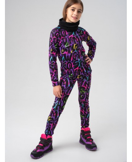 Шарф-снуд трикотажный для девочек черный