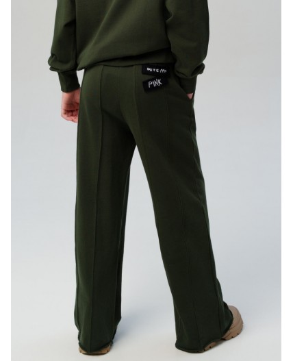 Брюки трикотажные для девочек темно-серый