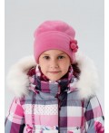 Шапка трикотажная для девочек светло-розовый