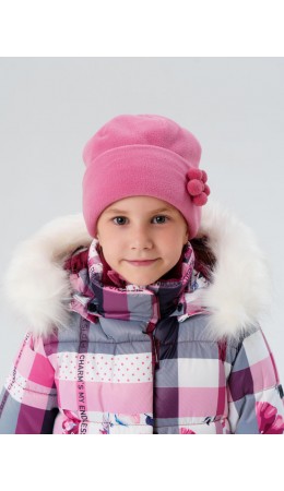 Шапка трикотажная для девочек светло-розовый