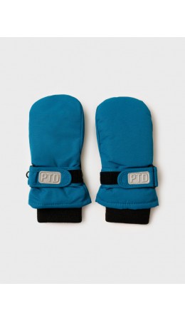 Варежки детские текстильные для мальчиков темно-зеленый