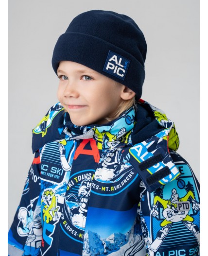 Шапка трикотажная для мальчиков тёмно-синий