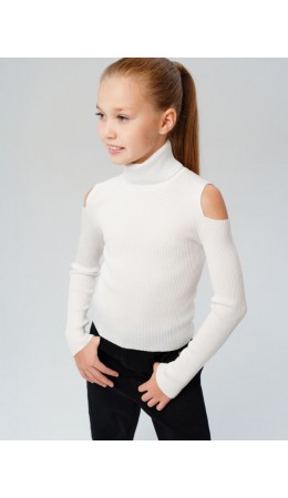 Водолазка трикотажная для девочек молочный