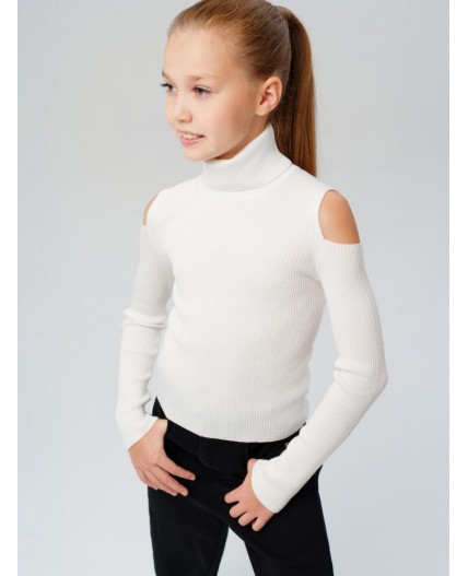Водолазка трикотажная для девочек молочный