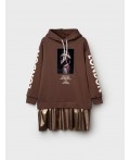 Платье трикотажное для девочек коричневый,золотой