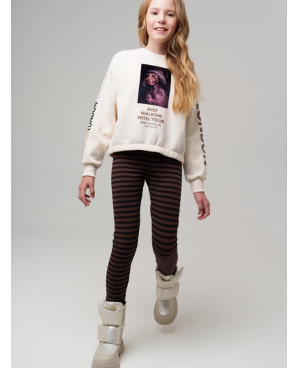 Брюки трикотажные для девочек (легинсы) черный,коричневый