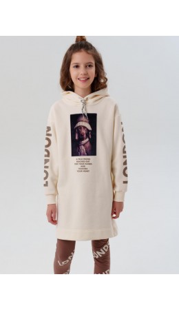 Платье трикотажное для девочек молочный