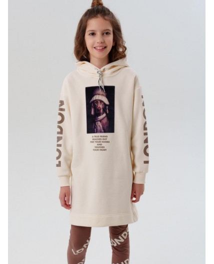 Платье трикотажное для девочек молочный