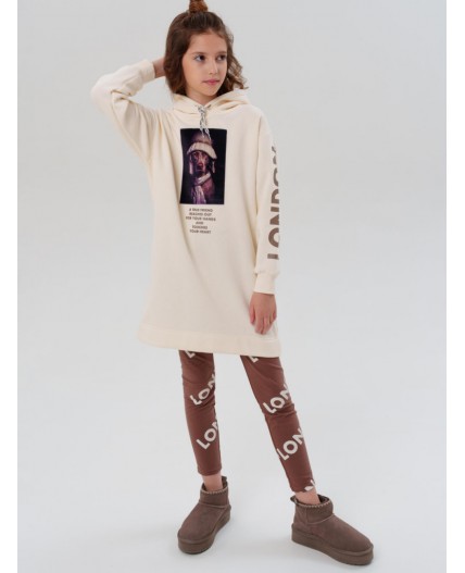 Платье трикотажное для девочек молочный