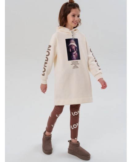 Платье трикотажное для девочек молочный