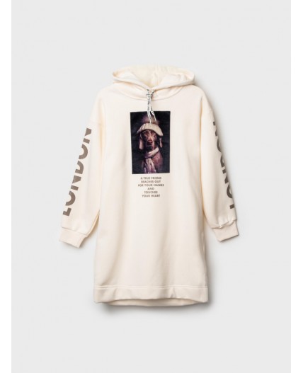 Платье трикотажное для девочек молочный