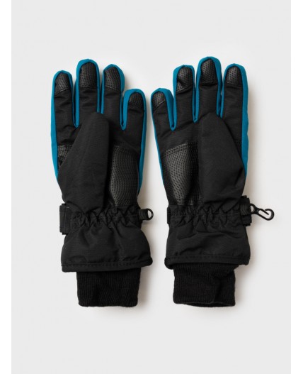 Перчатки текстильные для мальчиков черный,бирюзовый