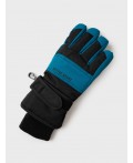 Перчатки текстильные для мальчиков черный,бирюзовый